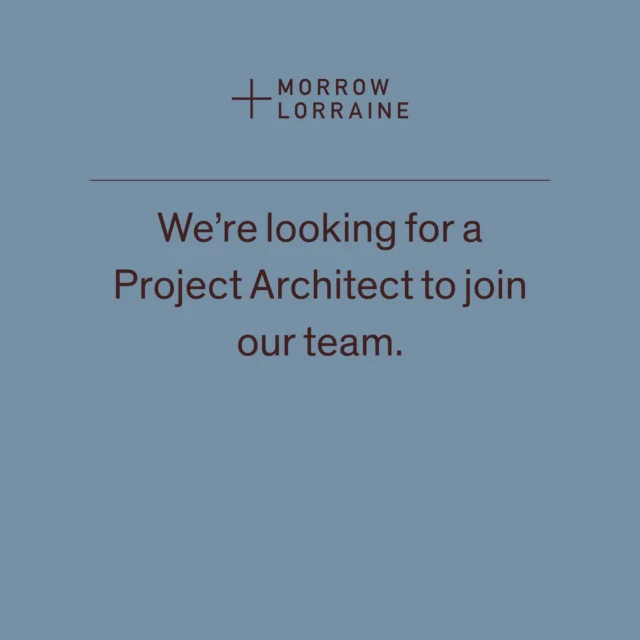 We're looking for a Project Architect to join the team in our Moorgate studio!

Responsibilities and requirements can be found on our LinkedIn posting.

Please send your CV and portfolio to careers@morrowlorraine.com to apply.